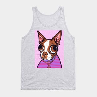 Brown Boston Terrier Tank Top